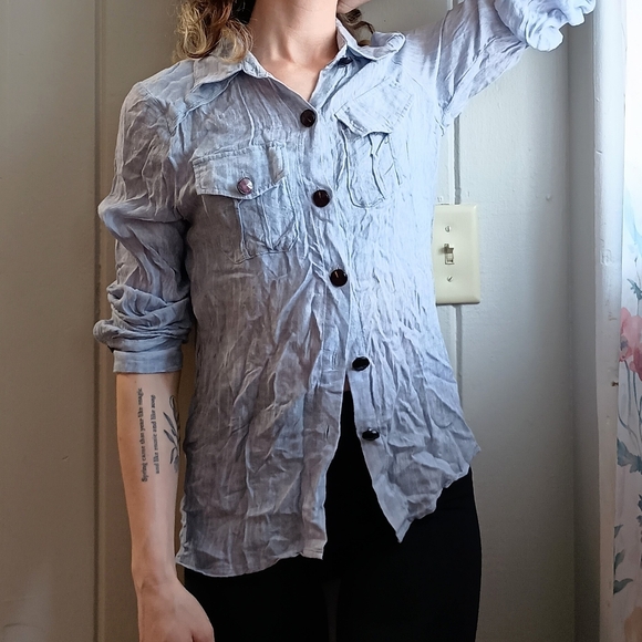 Light Blue Button Up Shirt - Picture 1 of 4